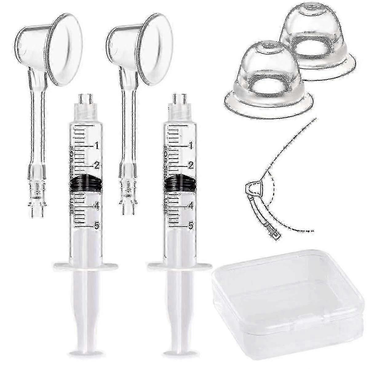 2-Pack Nipple Corrector for Inverted & Flat Nipples - Women's Nipple Puller & Sucker Aspirator