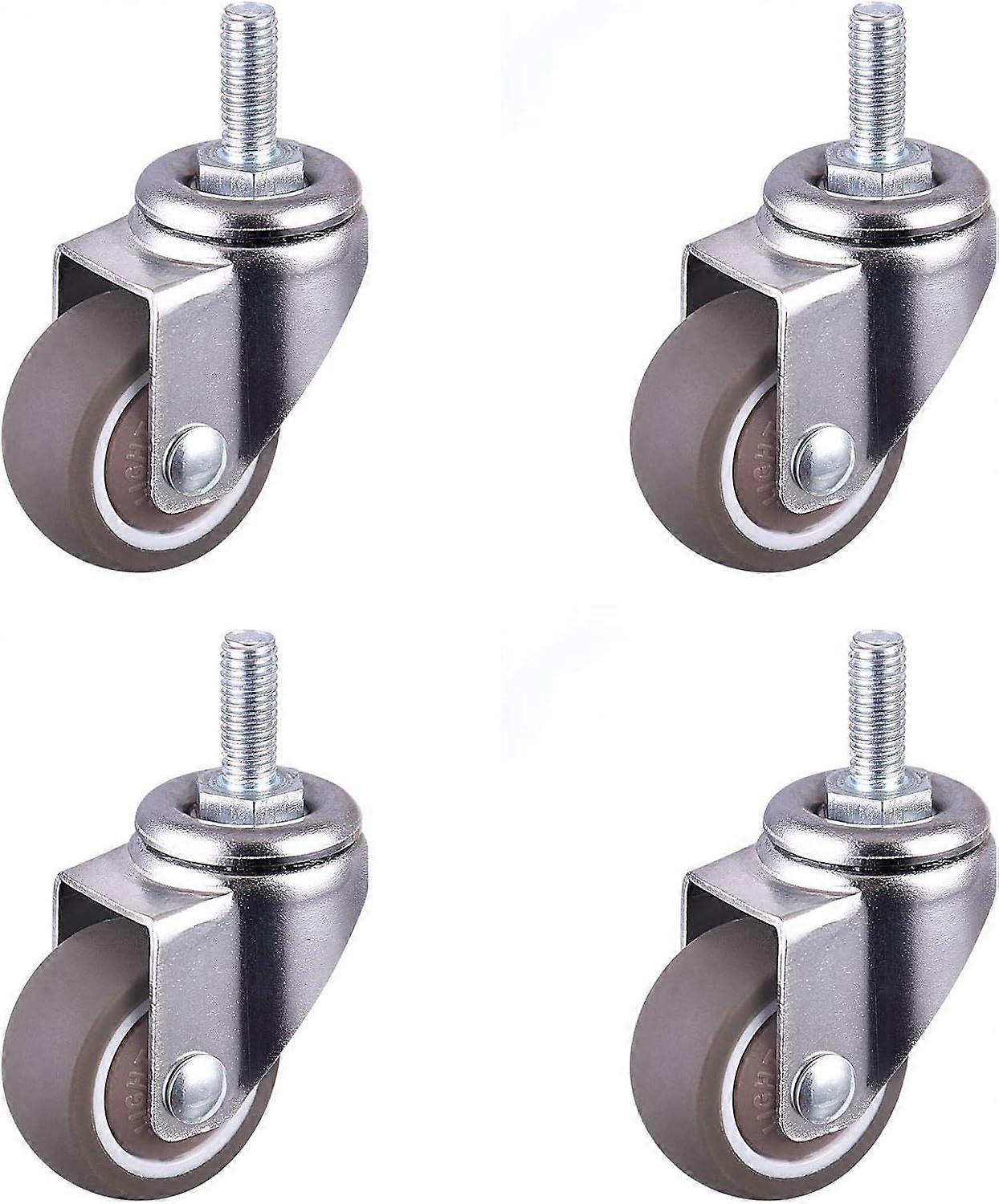 Heavy Duty Swivel Caster Wheels Threaded Stem Rubber Casters Chair Replacement