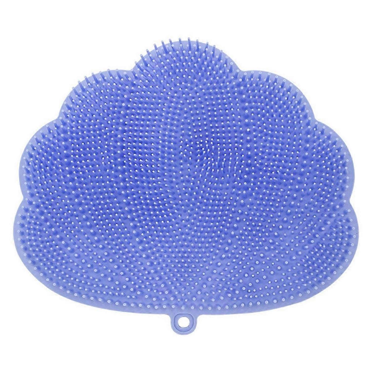 Wall-Mounted Hands-Free Back&Foot Scrubber with Suction Cups -Blue