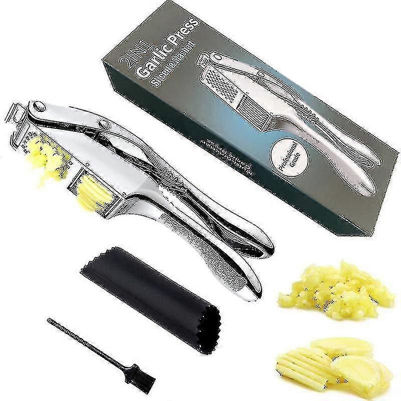 Garlic Press - Dual Function Garlic Crusher And Slicer