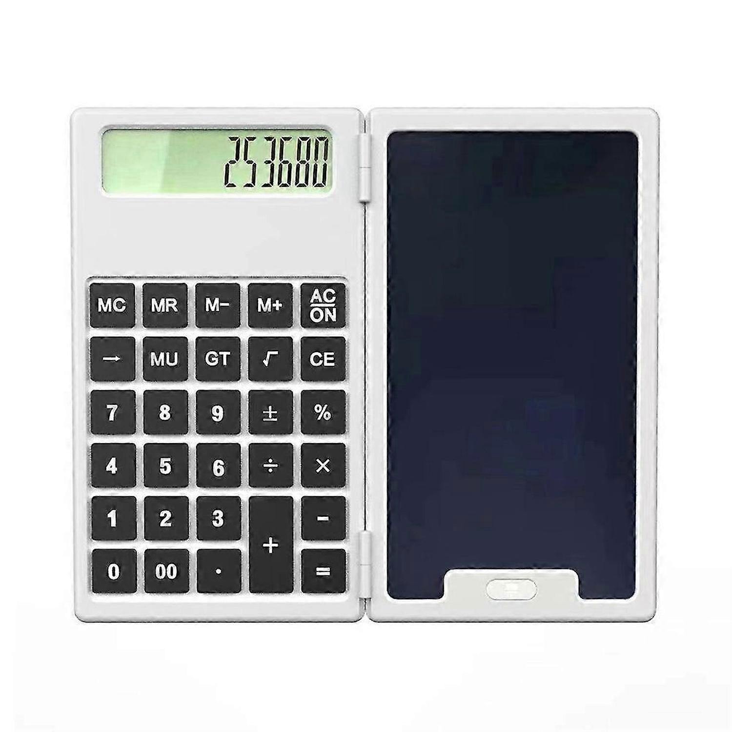 Calculator with Writing Board 12 Digits LCD Display Desktop Calculator Portable Calculator for Office School and Home A
