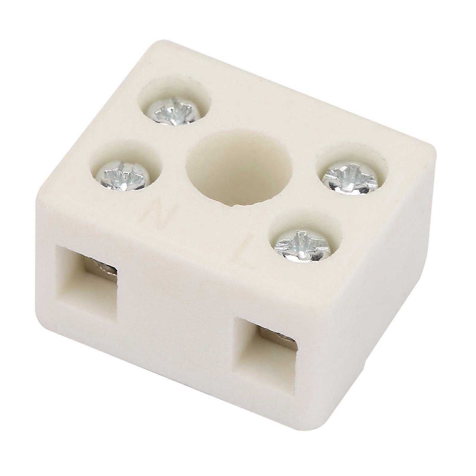 5Pcs High Quality Wire Connector 2 Position 5 Hole Ceramic Wiring Terminal Block 