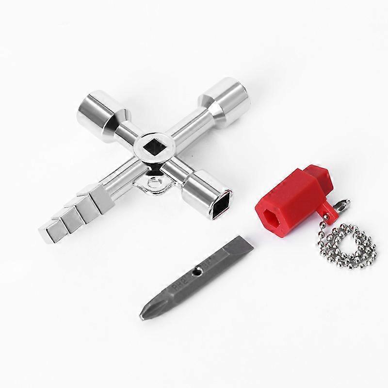 Universal Electrical Cabinet Key Triangle Key Square Key for Train Electrical Cabinet Elevator Multifunctional Hand Tool,Lilaris