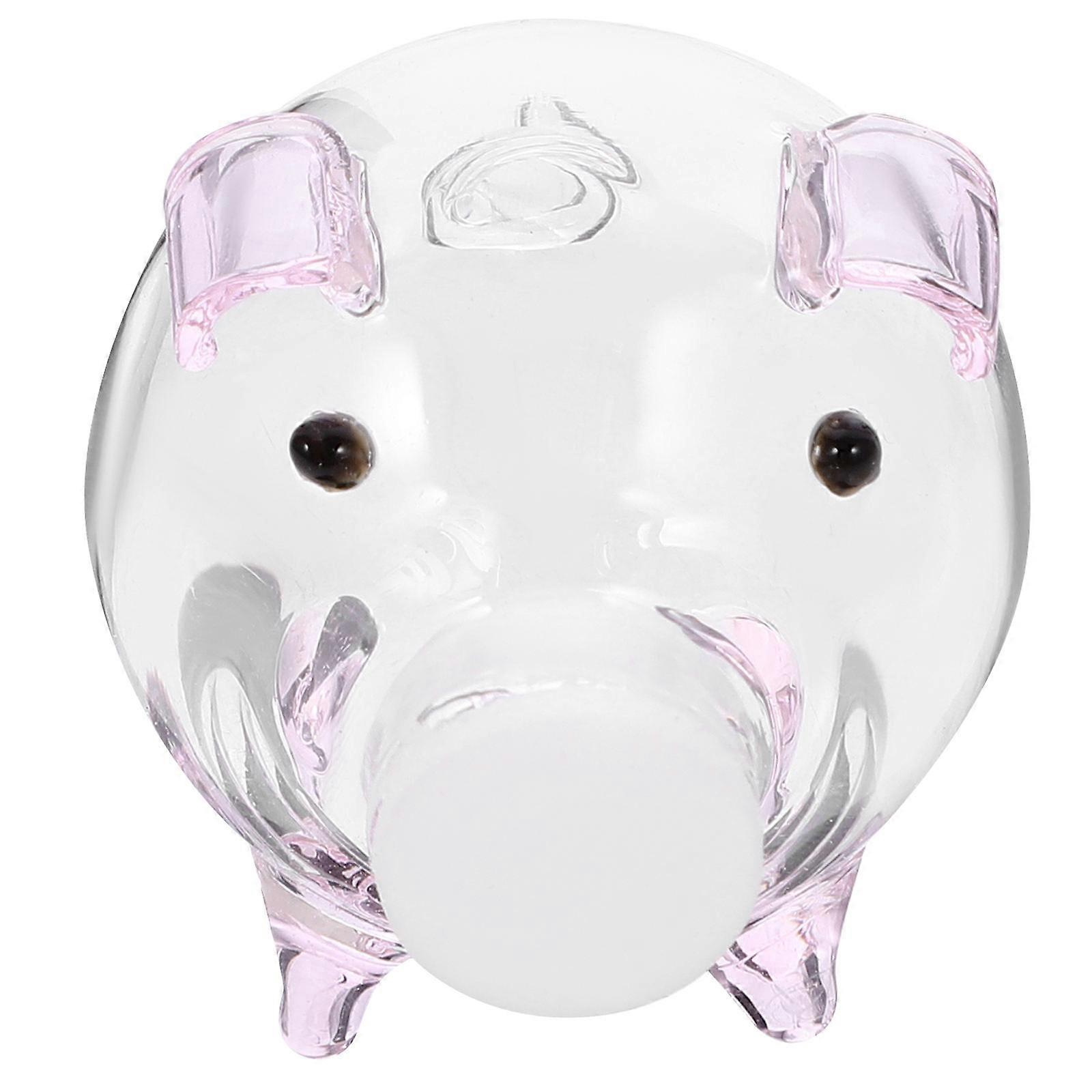 Clear Coin Box Transparent Piggy Bank for Saving 5Pcs Glass Pig Shaped Pot