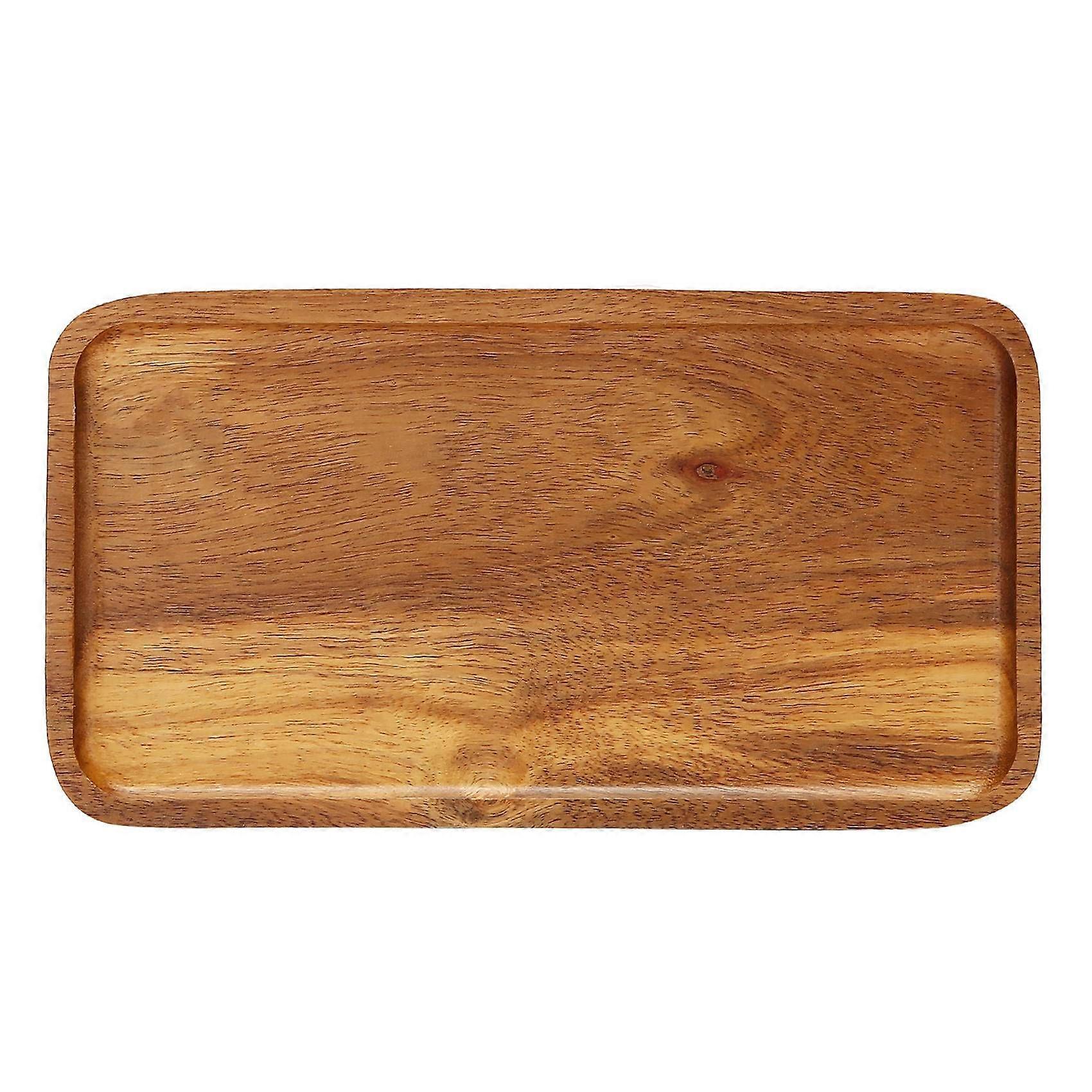Serving Tray, Rectangular Solid Wood Flat Bottom Plate, Fruit Plate, Saucer, Tea Tray, Dessert Pla