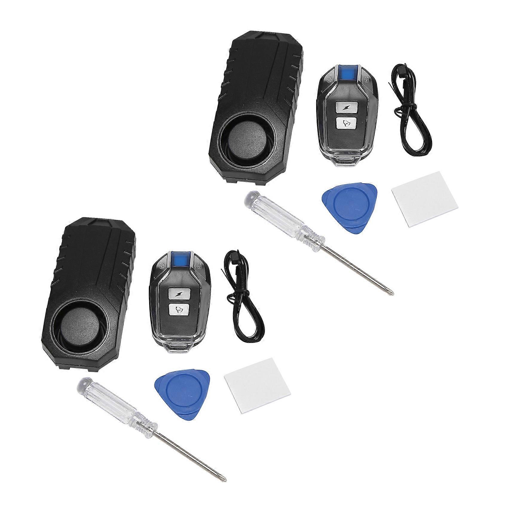 2X 113Db Super Loud Wireless Motorcycle Bicycle Alarm Security Anti-Theft Alarm with Remote Control