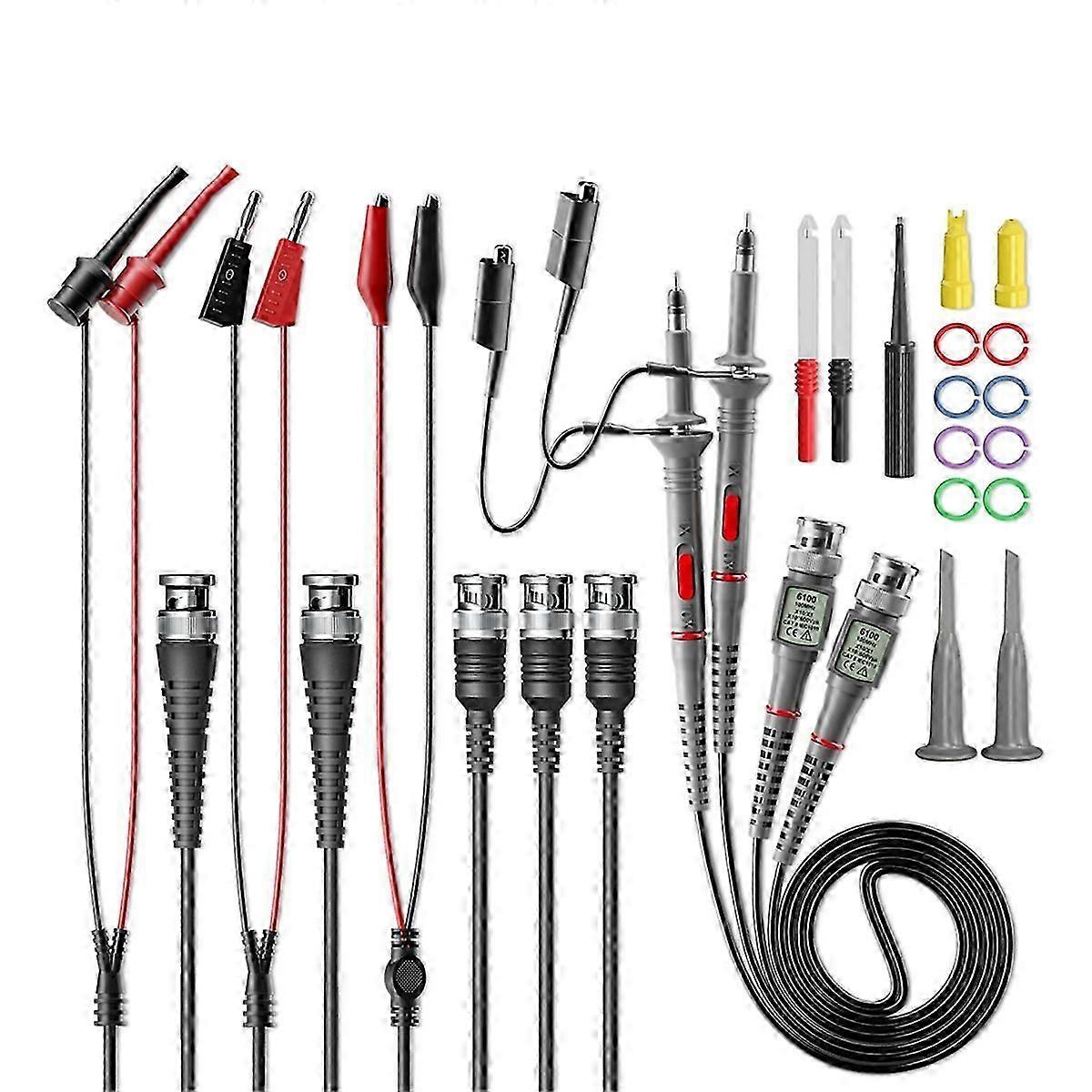 suitable for oscilloscope probes 100mhz 1x 10x with bnc test leads and accessories kit