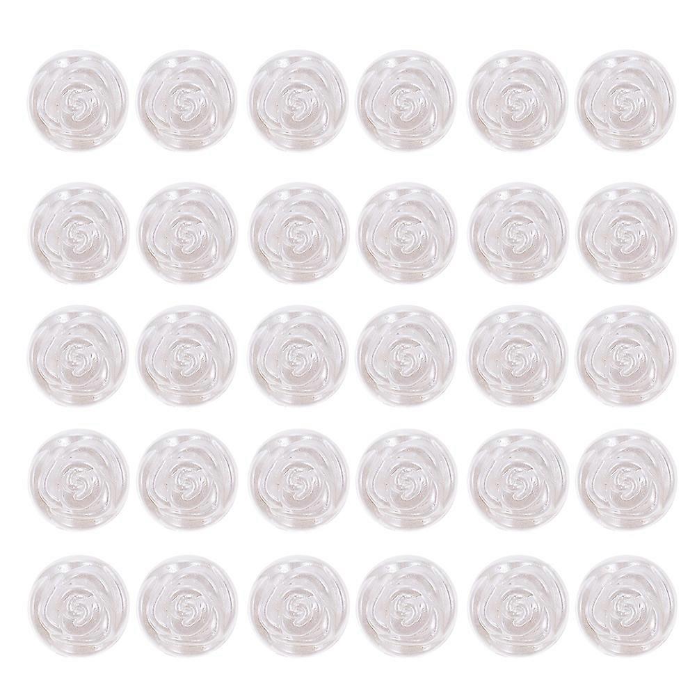 Shirt Buttons Rose Shape Buttons for Sewing Decoration 50Pcs White Resin