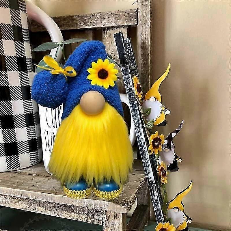 Sunflower Gnome Peace GNOME Blue and Yellow GNOME Ukraine Flag Spring Gnomes Decorations for Home Decoration Ornaments