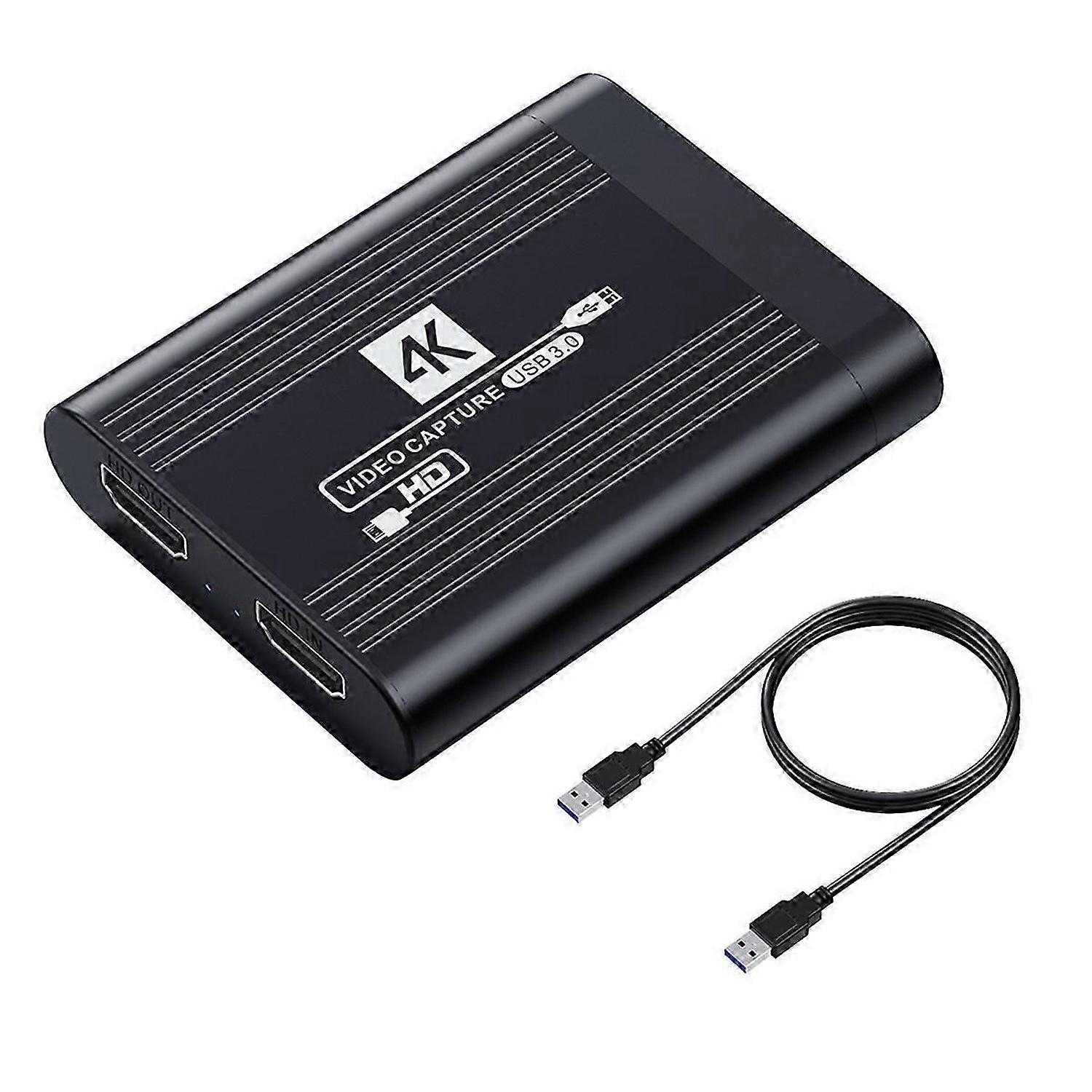 4K USB 3.0 Video Capture Card 1080P 60FPS 60Hz Video Recorder Grabber for Game Recording Live Stream
