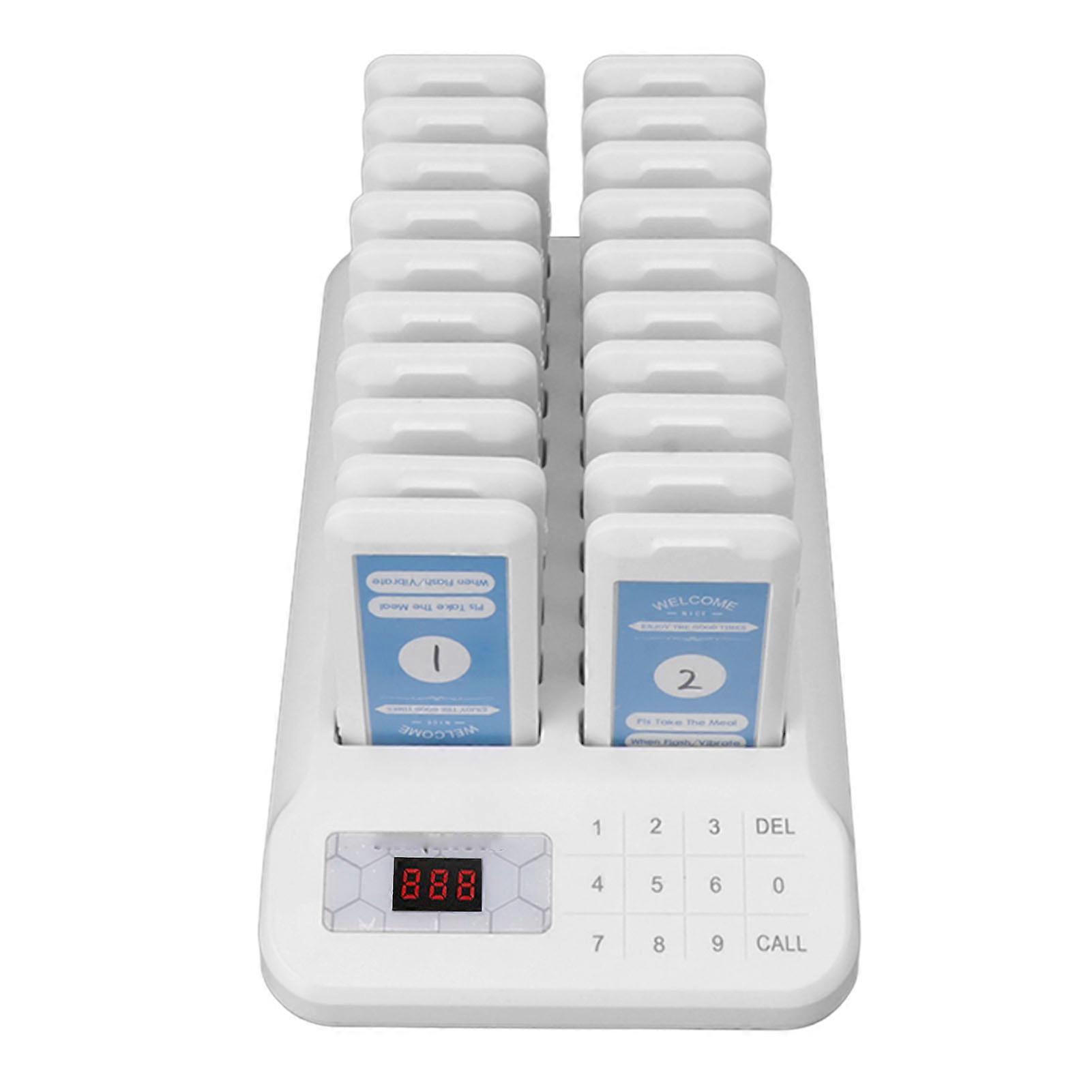 20PCS Wireless Social Distancing Pagers for Restaurants, White