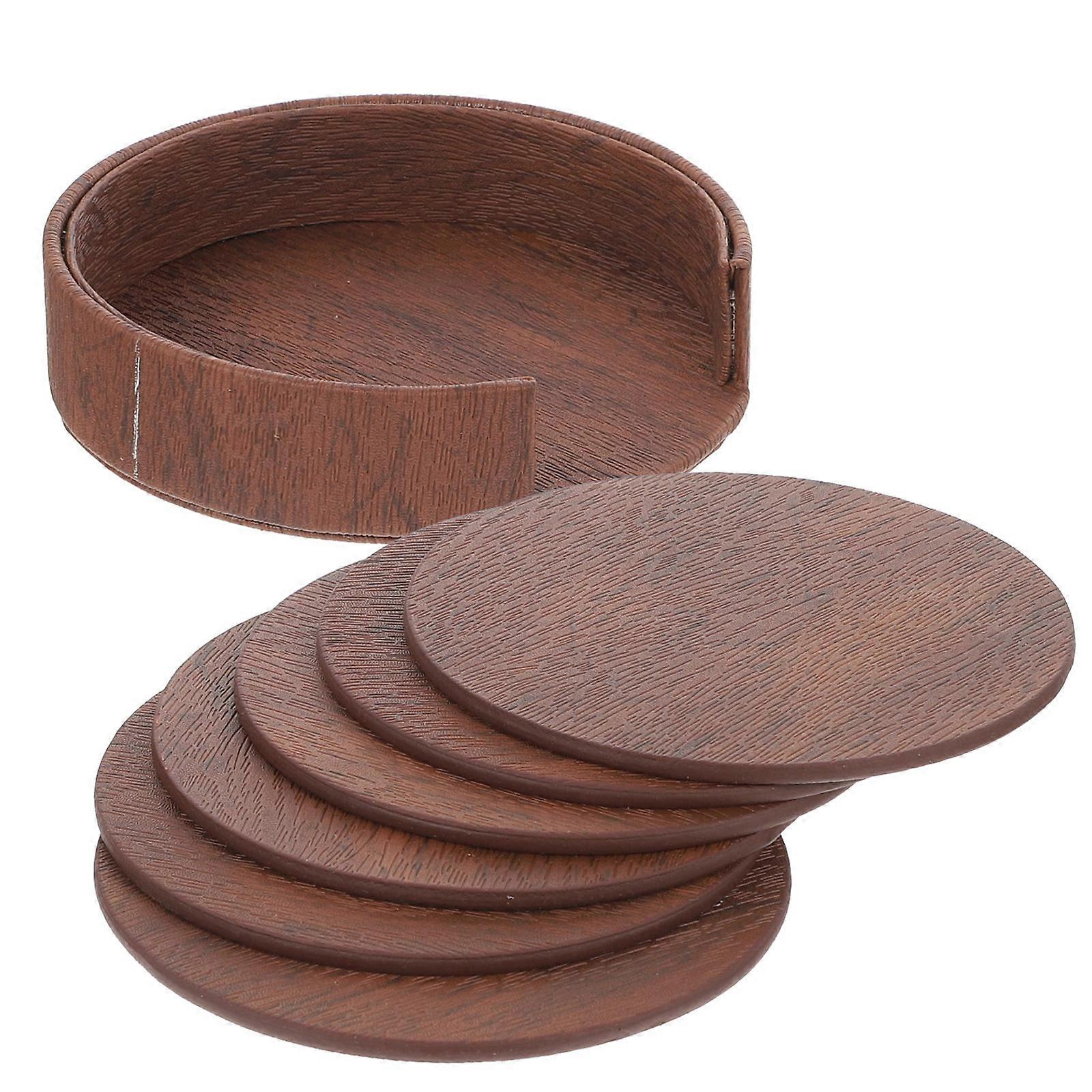 Practical Bottle Mats Tea Cup Mat Set with 6 Home Use PU Cup Pads
