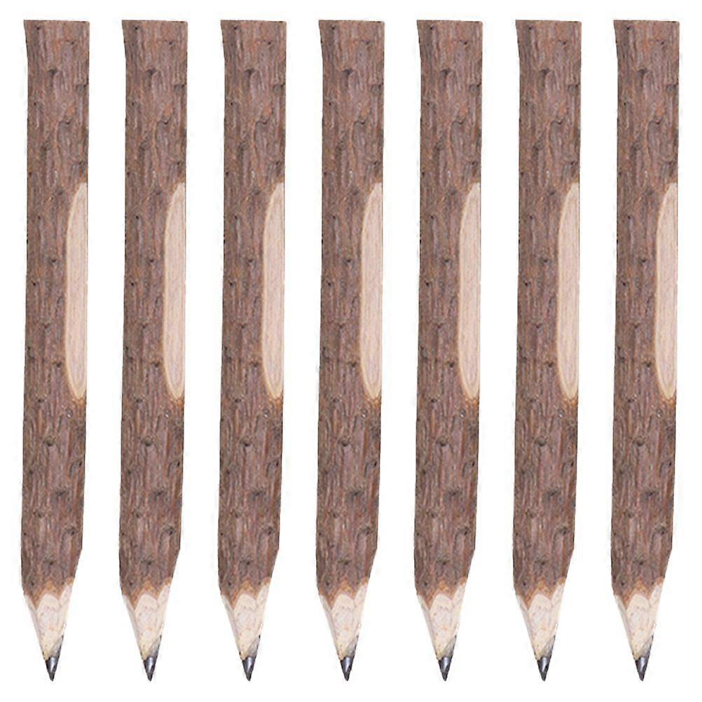 7pcs Rustic Tree Bark Pencils Tree Branch Pencils Natural Wood Material Ideal for School Office Suitable Present for Birthdays and Holidays