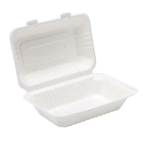 Biodegradable Burger Boxes 9x6 Inch 32oz 50 Pcs Bagasse Sugarcane Compostable Clamshell Tray Microwave Freezer Safe