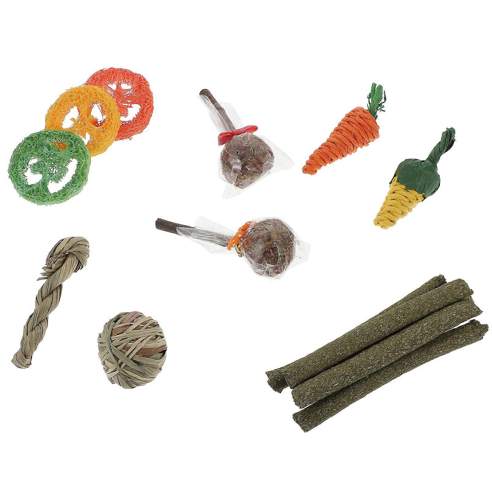 Hamster Chew Toys Small Molar Sticks for Hamsters and Rabbits Natural Material for Teeth Cleaning 14Pcs