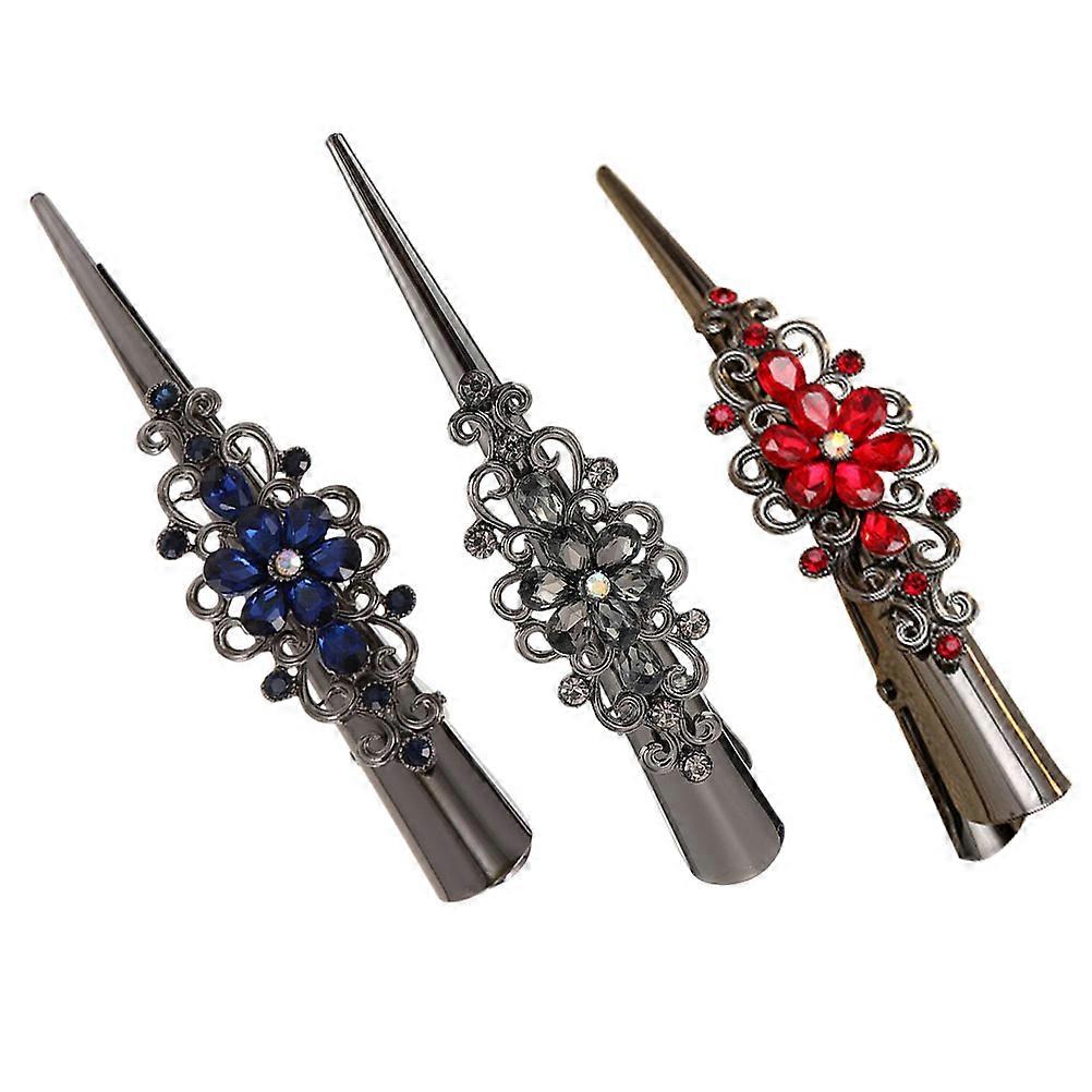 Retro kacsacsőrű hajcsat, hajkötő csat lányoknak, 3 db ötvözet anyagból