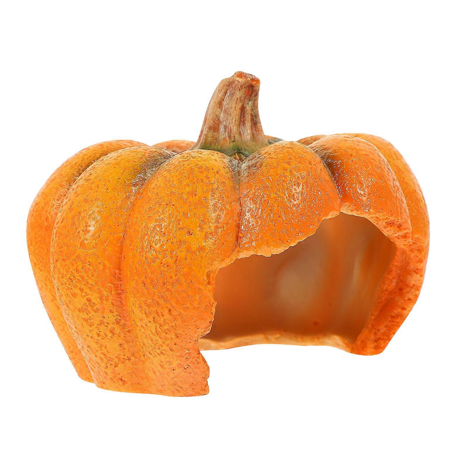 Pumpkin Hamster Shelter Resin Pumpkin Decor for Reptile Cave
