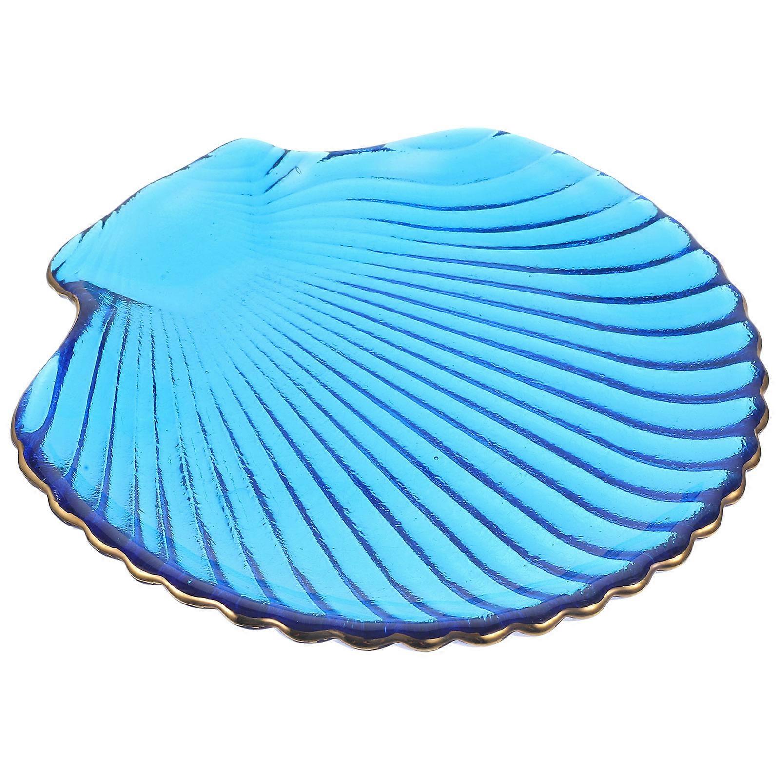 Ocean Theme Glass Dish Shell Shape Plate for Party Use 4Pcs Set