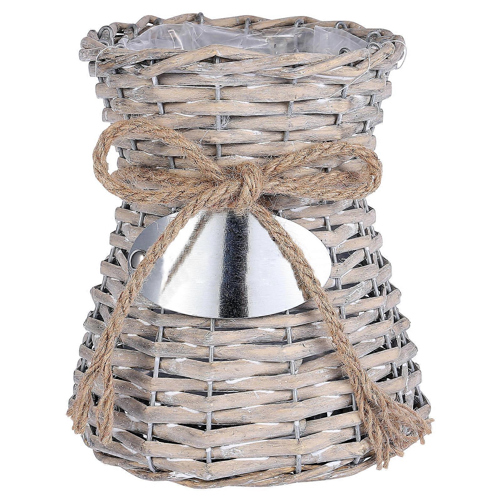 Handmade Flower Container Basket for Adornment 3Pcs Grey Decorative Item