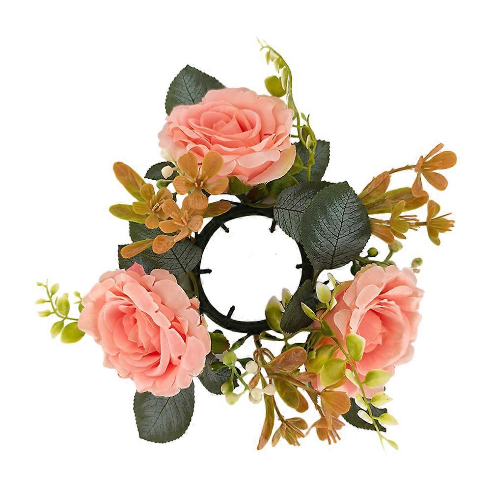 Artificial Flower Candle Rings Wedding Table Decor for Decoration 3Pcs Set