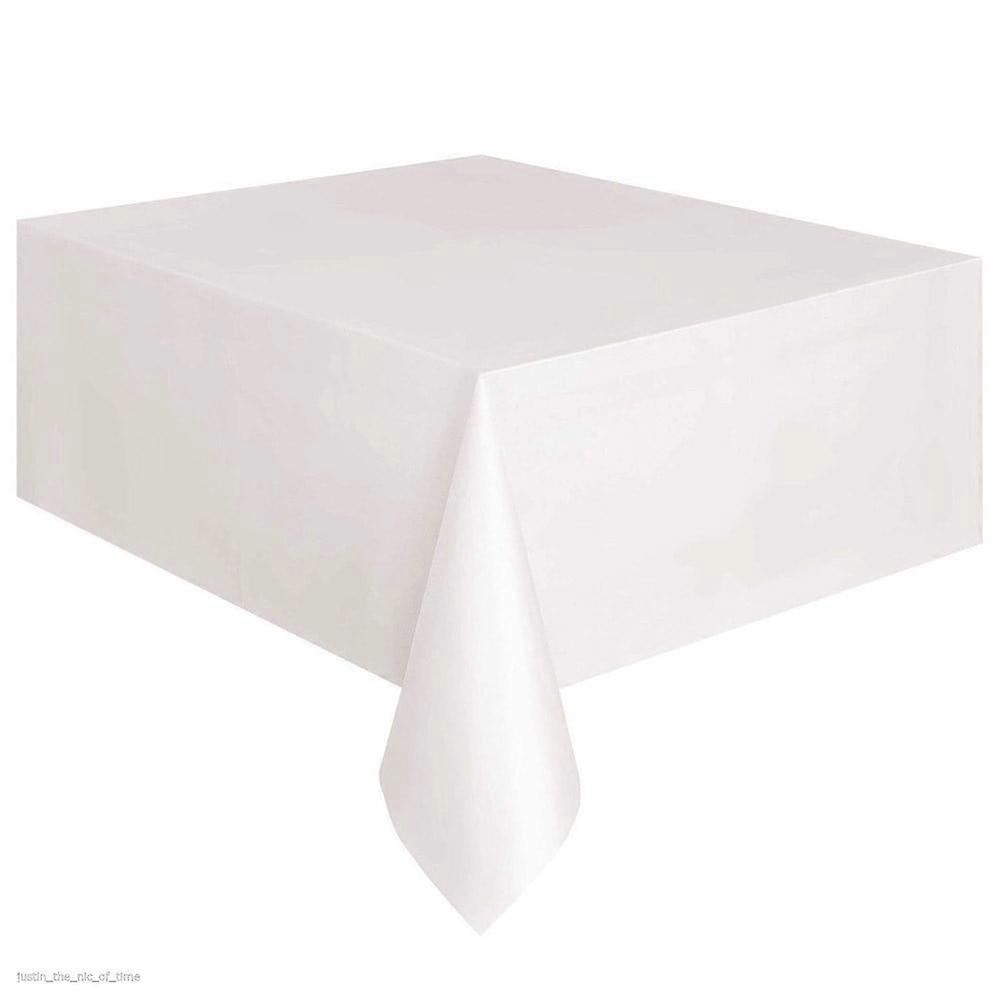 Large Plastic Rectangle Table Cover Cloth Wipe Clean Party Tablecloth Covers Wh