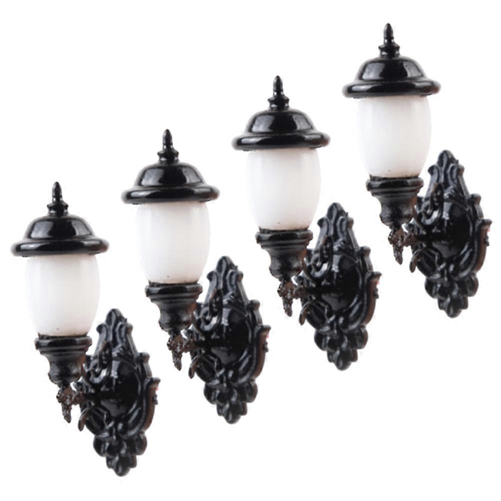 Wall Lamp Model for Scene Decoration 12Pcs Black Miniature Lights