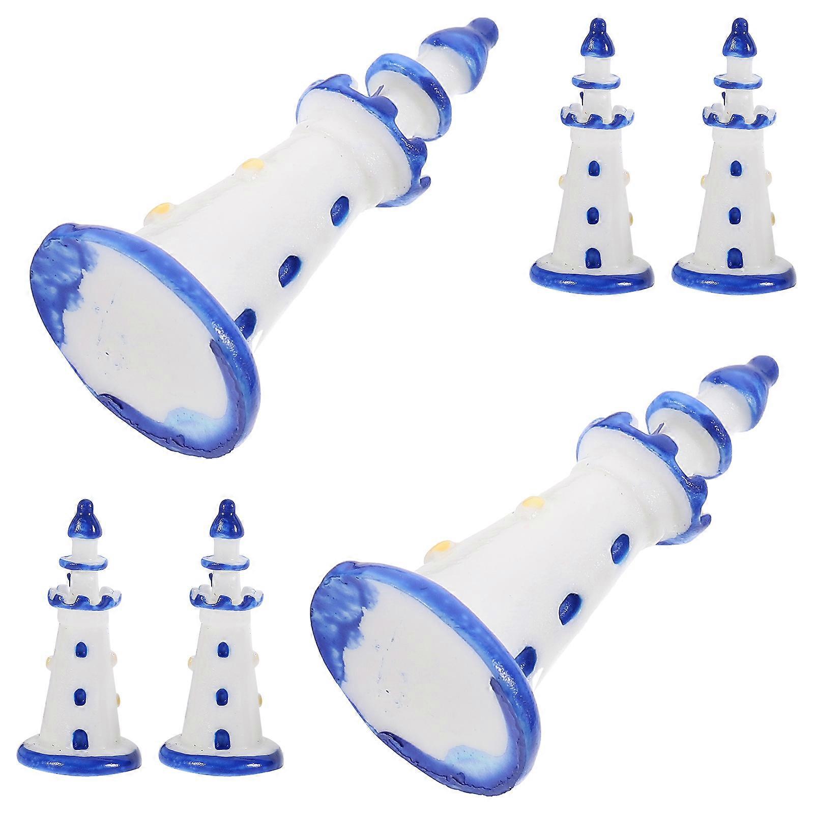 Mini Resin Lighthouse Model for Decoration 10Pcs Micro-Landscape Doll House Accessories