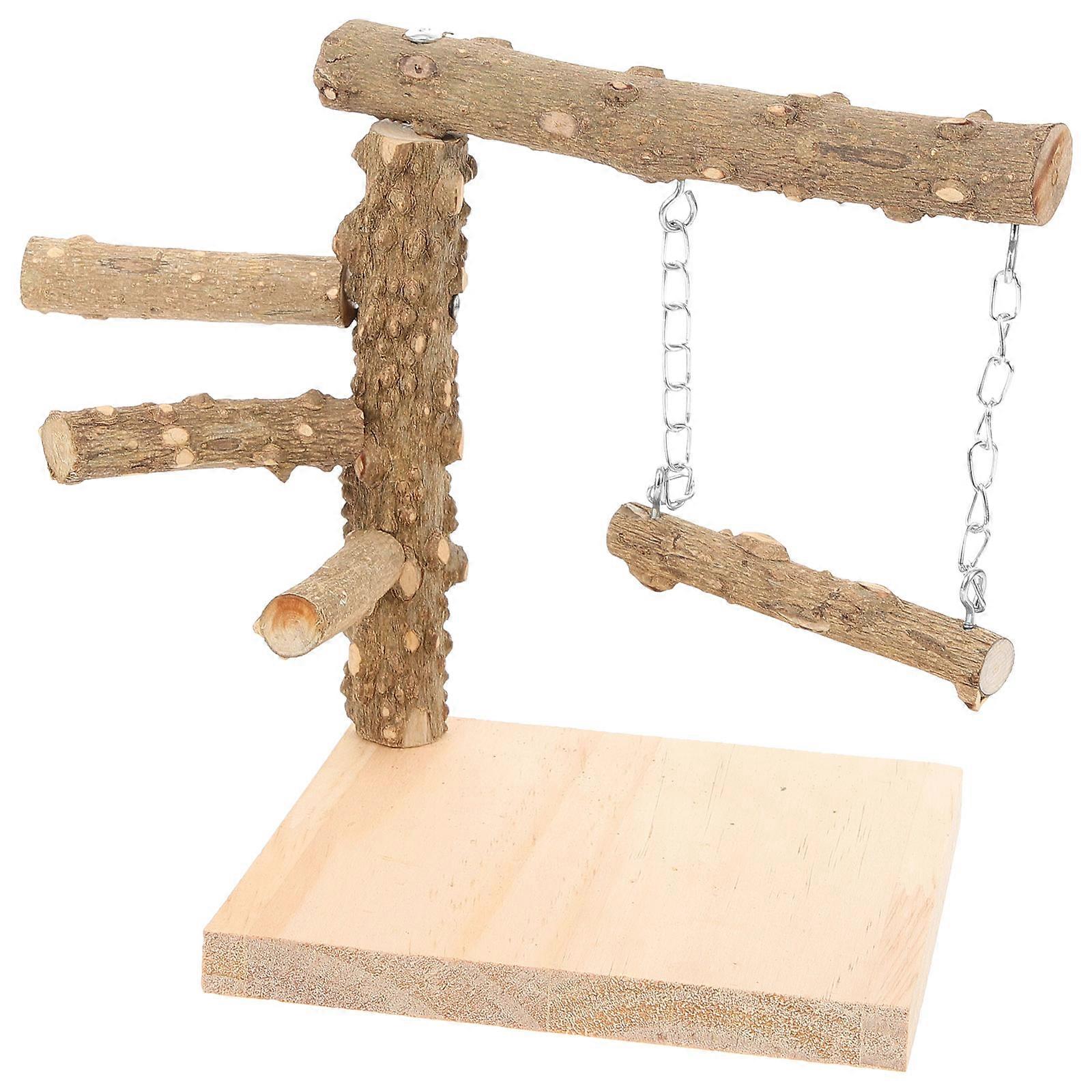 Bird Parrot Perch Stand for Pet Use Made of Durable Wood