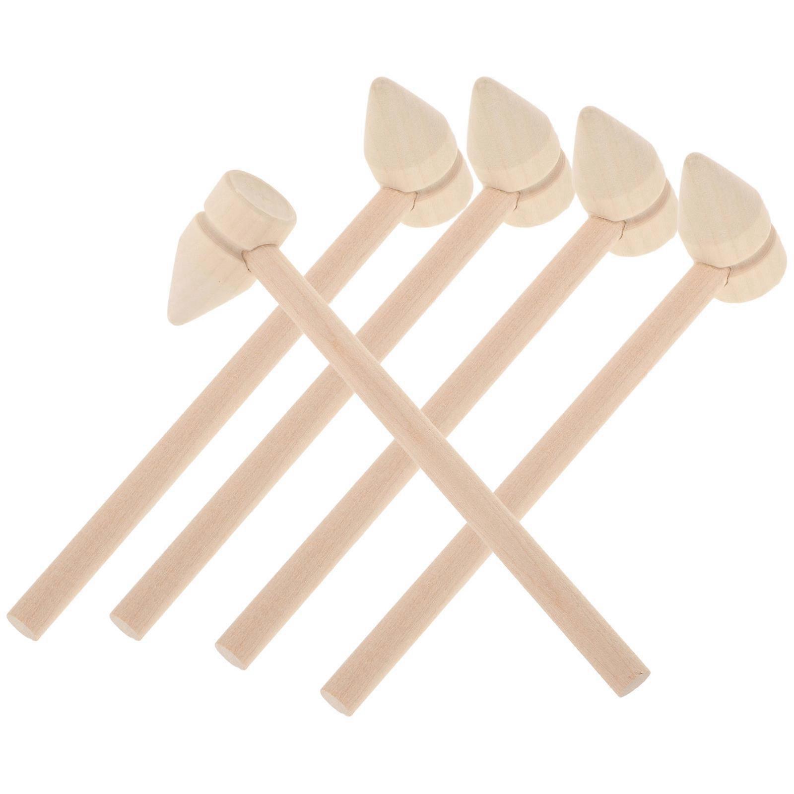 Mini Wooden Hammers 5Pcs Small Mallet Set For Pounding And Hand Training Exercise With Ergonomic Handle