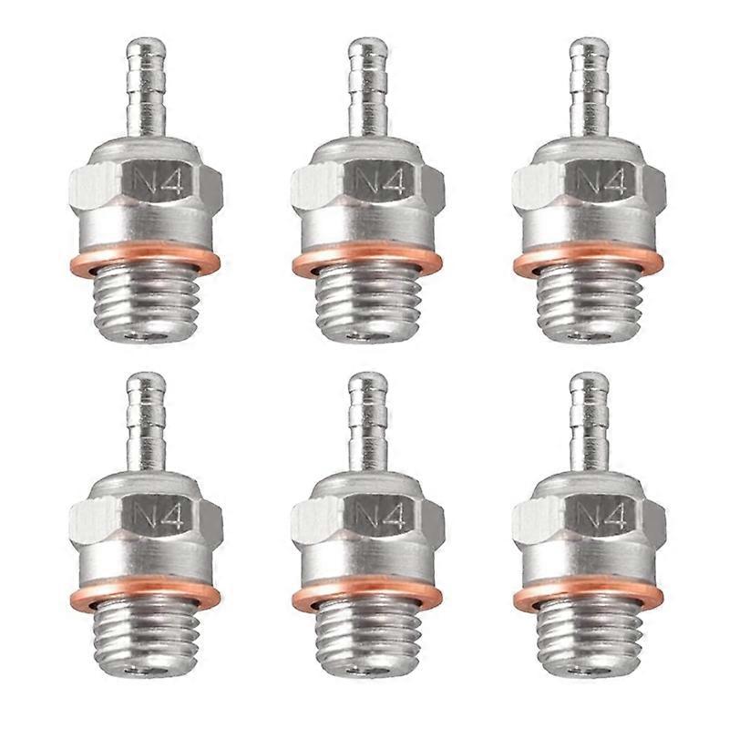 6Pcs Glow Plug N4 Hot Spark Nitro Engine Parts Replace OS 8