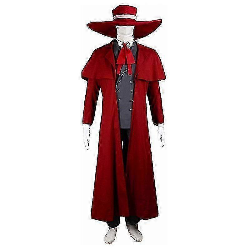 Cosdaddy アニメ Alucard コスプレ コスチューム アダルト メンズ フル スーツ ウィッグ ハロウィン カーニバル コスチューム - DSW