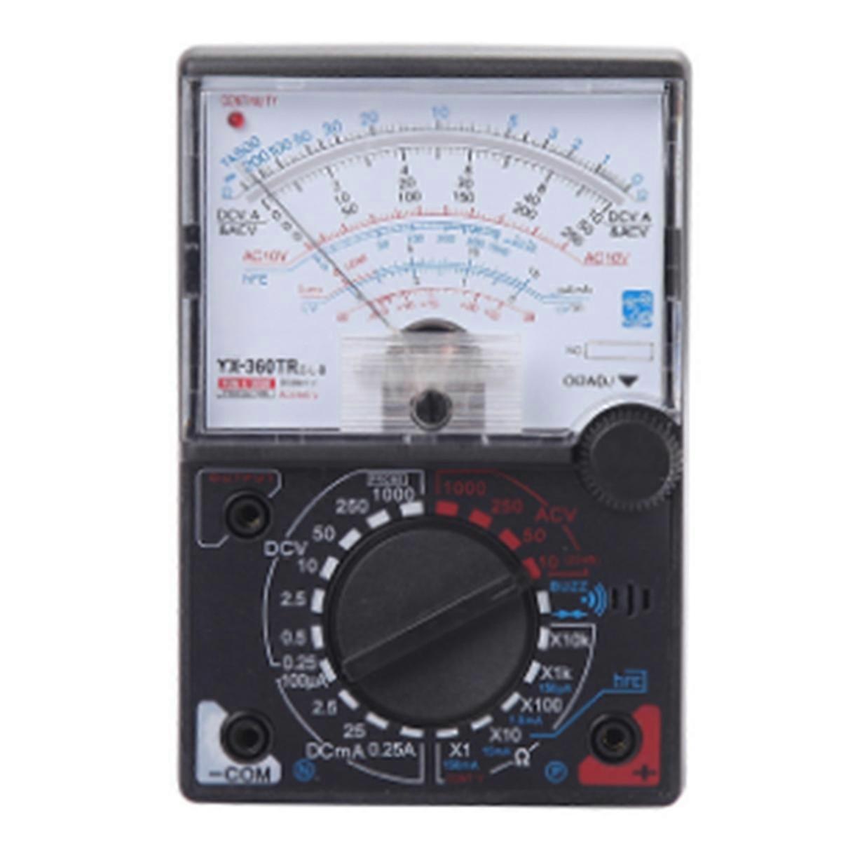 -360TRE-L-B Pointer Multimeter AC DC Measure with Tester Pen Indicator Light Beeping Ammeter Voltmeter Resistance