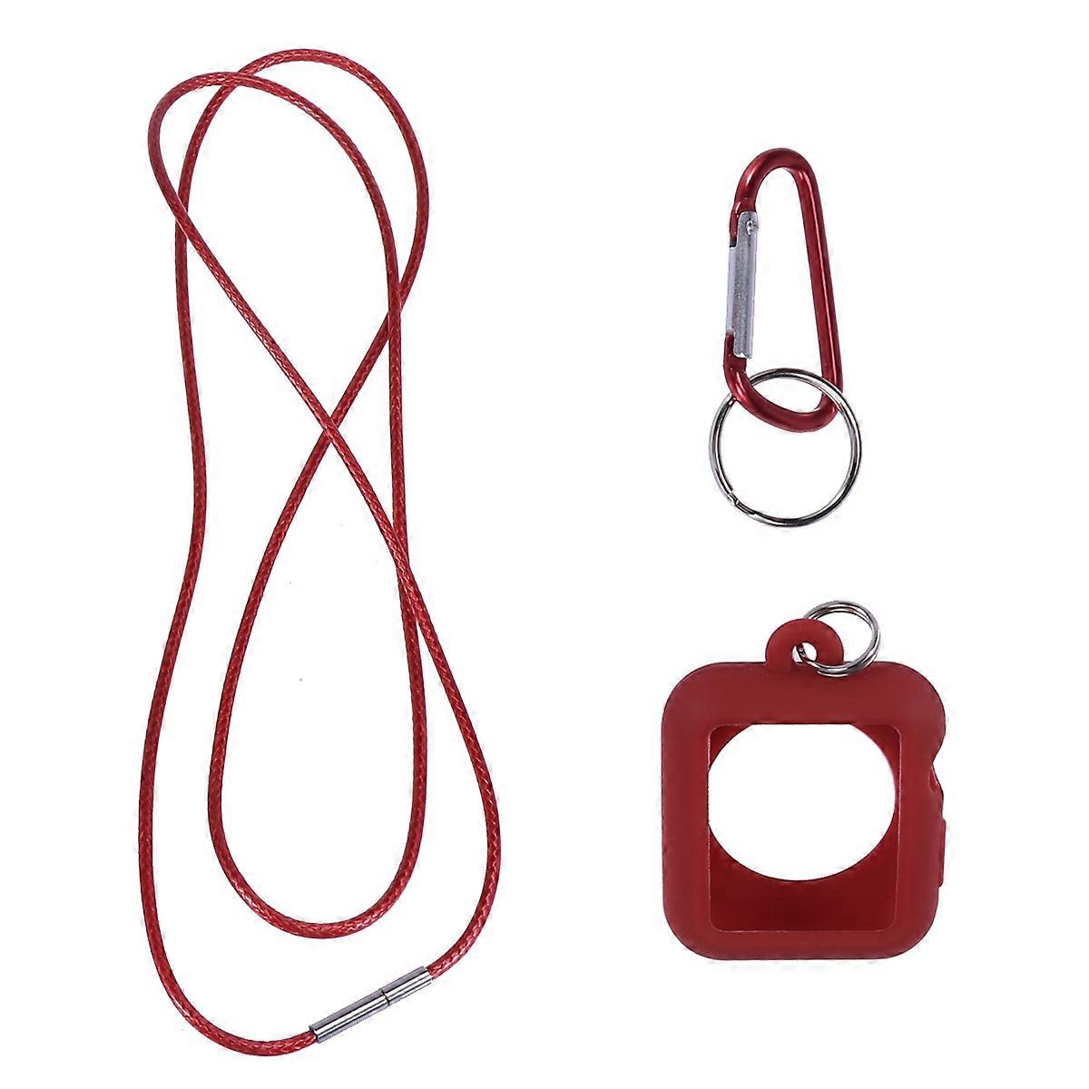 Watch Case Silicone Pendant Case for Use 3Pcs Hanging Necklace Set Red