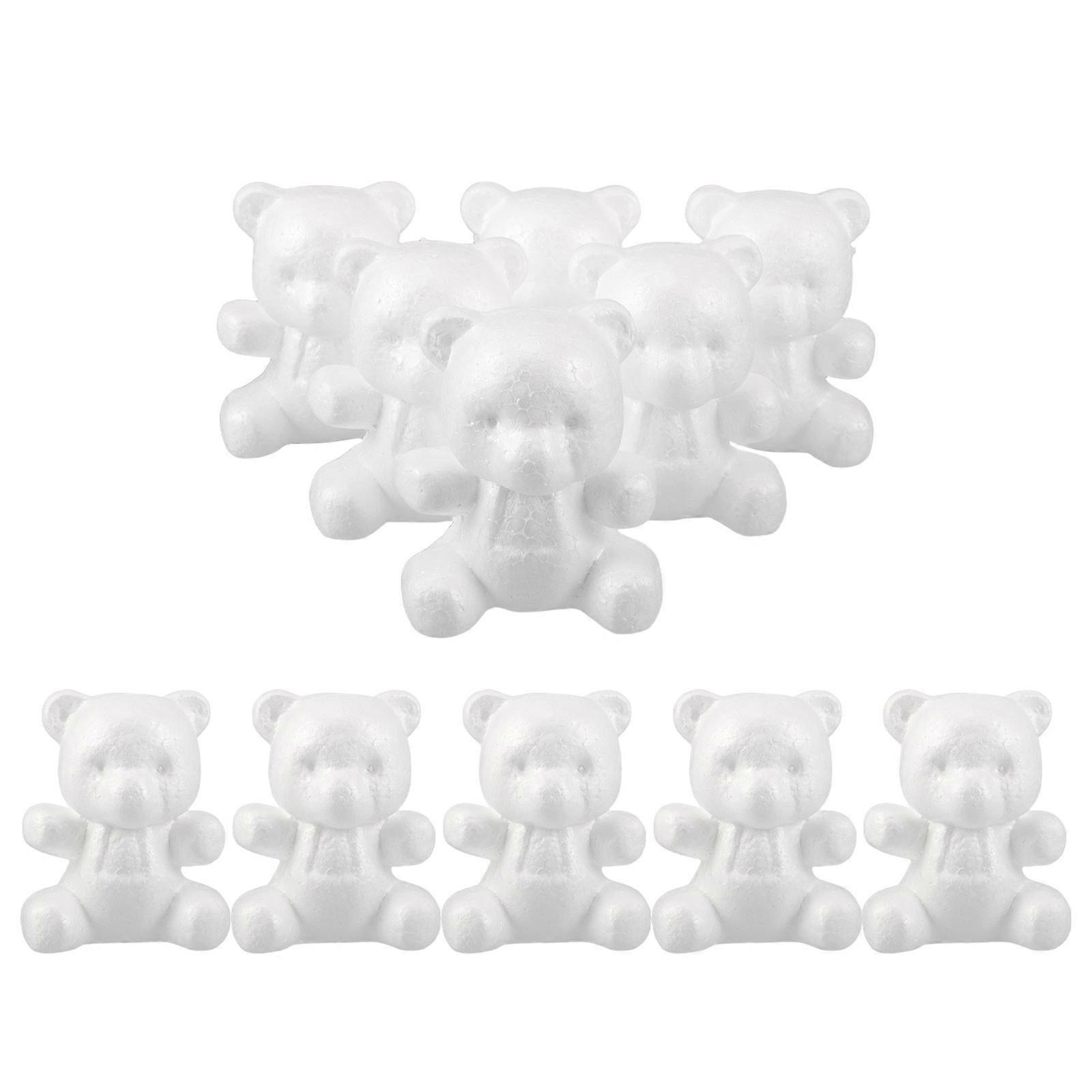 Blank Foam Bear Art for Crafting with 10Pcs Polystyrene Bear Sculptures