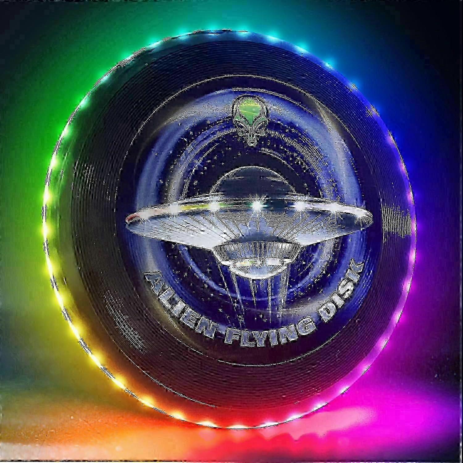 توهج في الظلام الصمام الطائر القرص- 38 RGB Led Lights ، 7 + 5 أوضاع إضاءة ، قابلة لإعادة الشحن ، Ip65 ألعاب خارجية مقاومة للماء ألعاب رائعة للبالغين والعائلة / الأولاد /