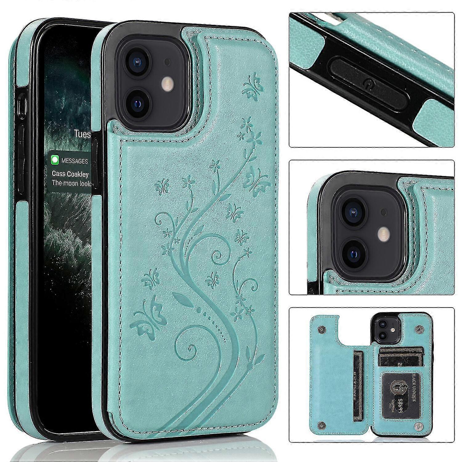 Case Iphone 11 With Card Holder Pu Leather Butterfly Pattern 26s