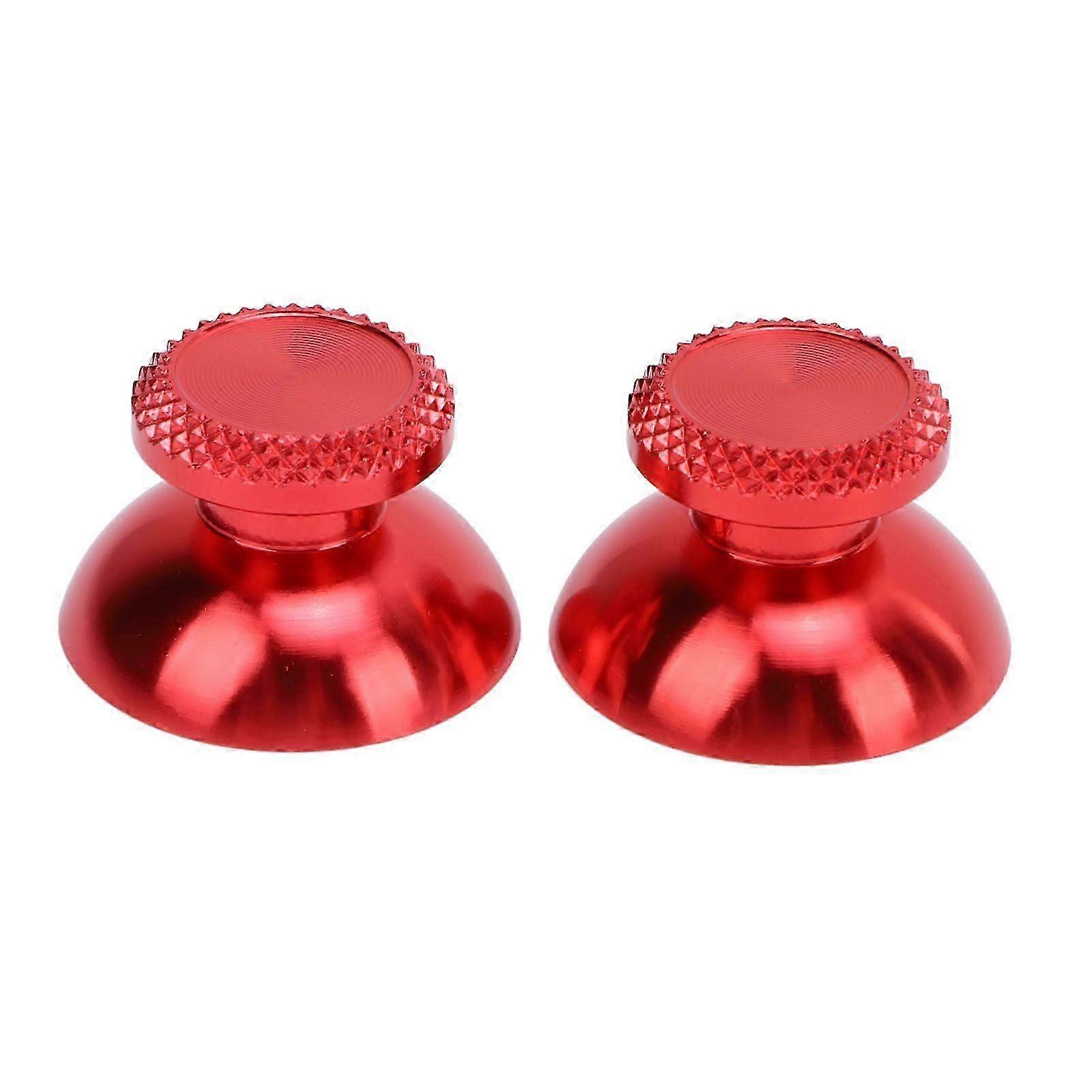 2Pcs Metal Analog Grips Stick Thumbsticks Controller Aluminum Alloy Metallic Joystick Handheld Game Console Accessories Red