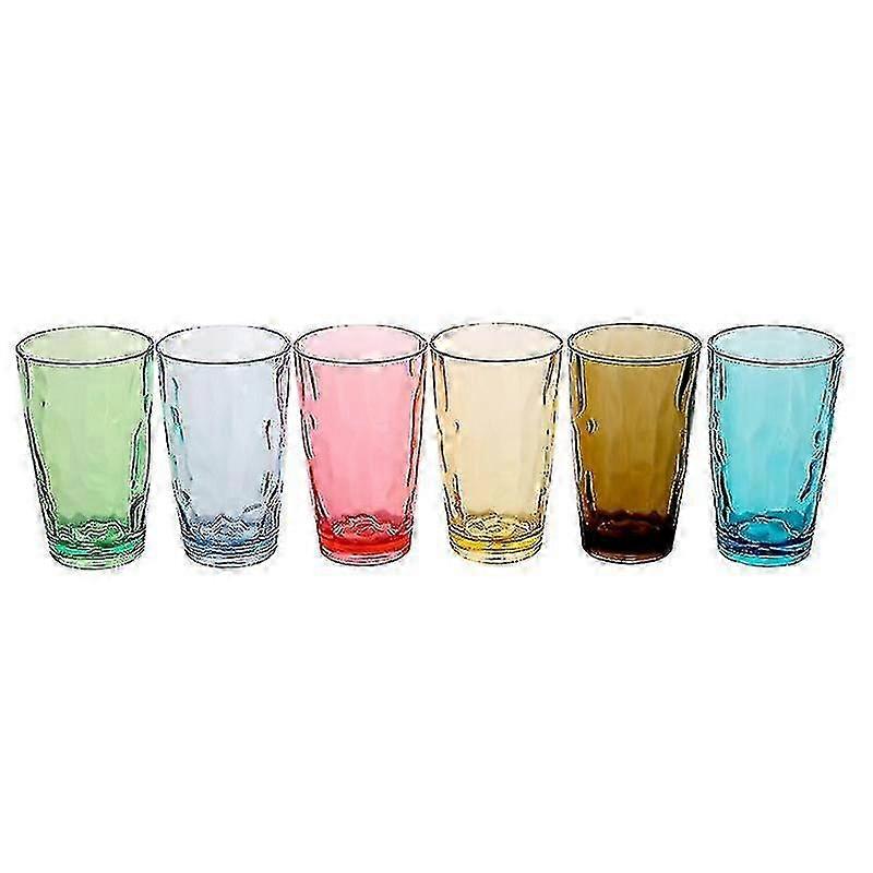2025 330/420/470 Ml Colored Plastic Cups Reusable Drinking Glasses For Picnic Party 6 Set