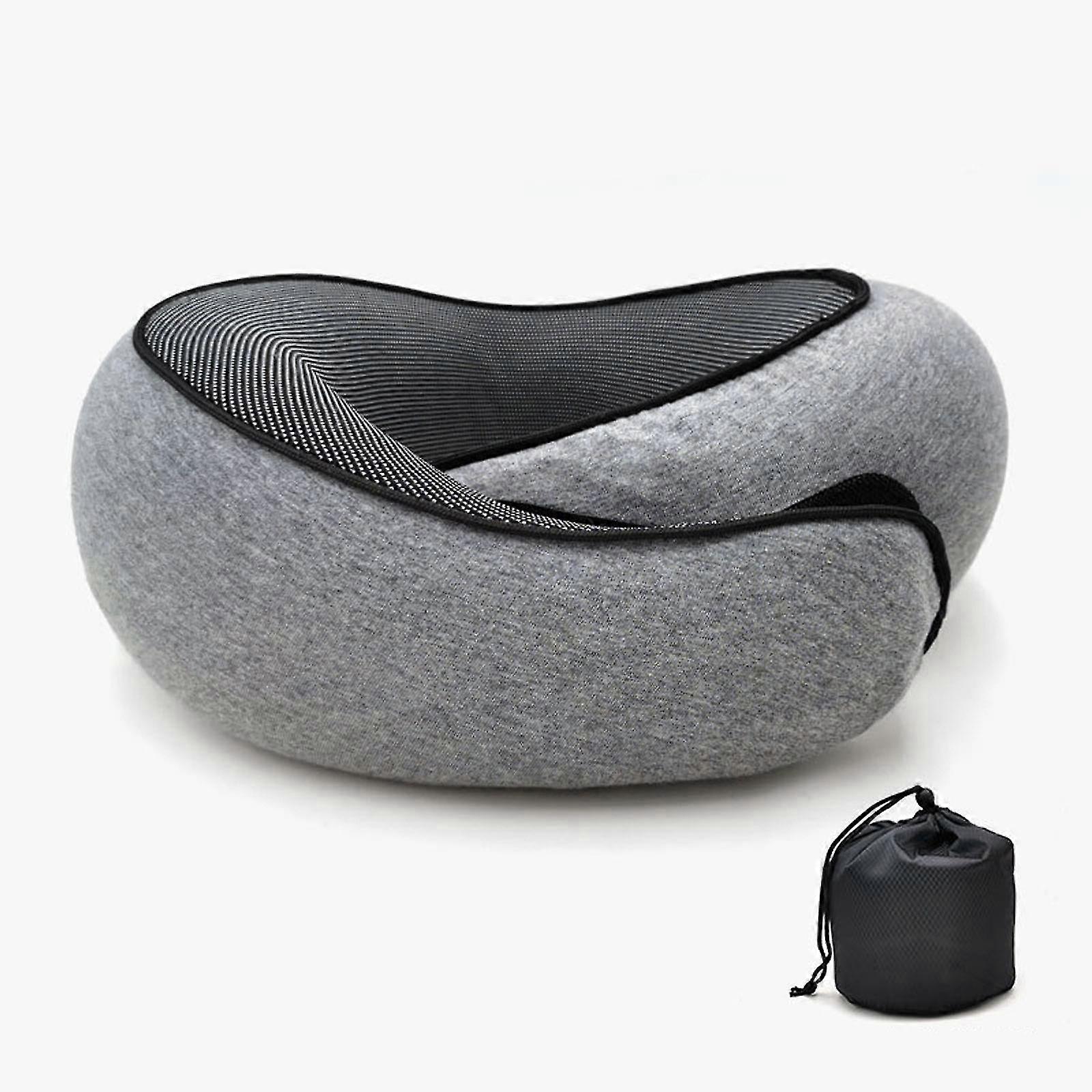 U-Shaped Soft Safety Neck Pillow for Travel Memory Foam Comfortable&Breathable--Gray