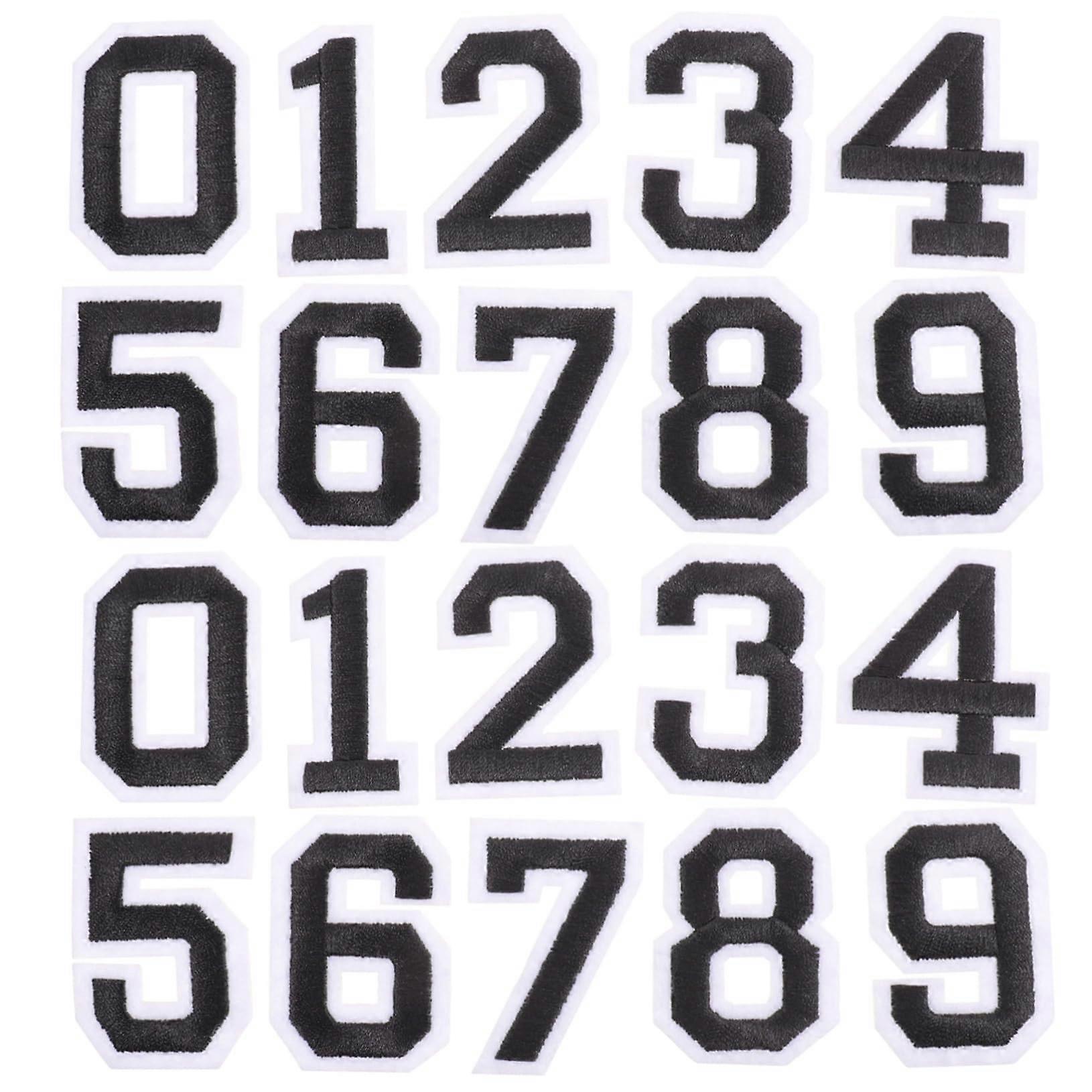 SelfAdhesive Stickers For Football Jerseys And Helmets Black Numbers Patch Set Two Sets DIY Sports Patches For Clothes