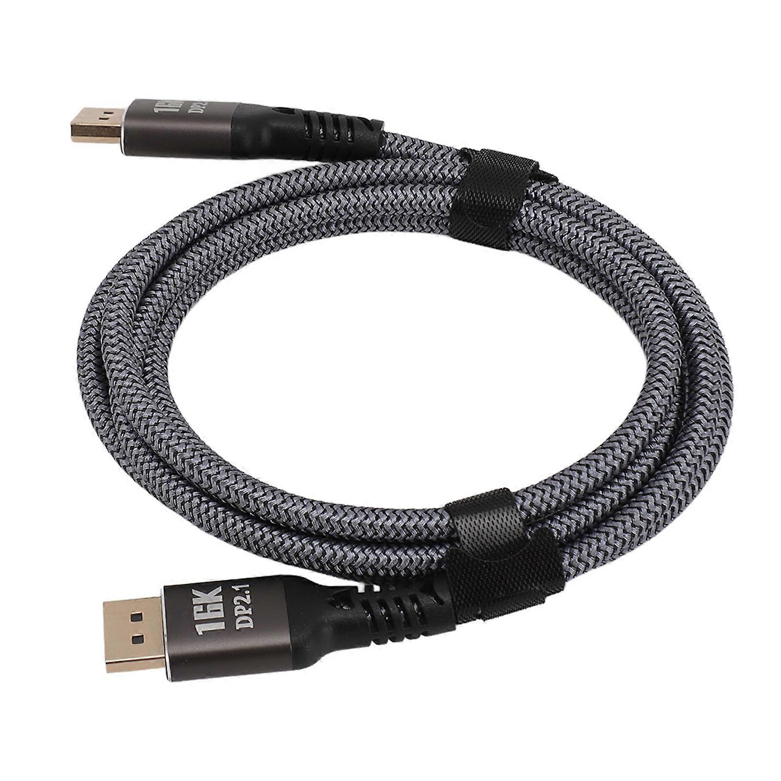 DisplayPort 2.1 Cable 16K 30Hz 40Gbps 3D Dynamic HDR Male to Male DisplayPort Cable for FreeSync for G Sync Gaming Display 1.5m 
