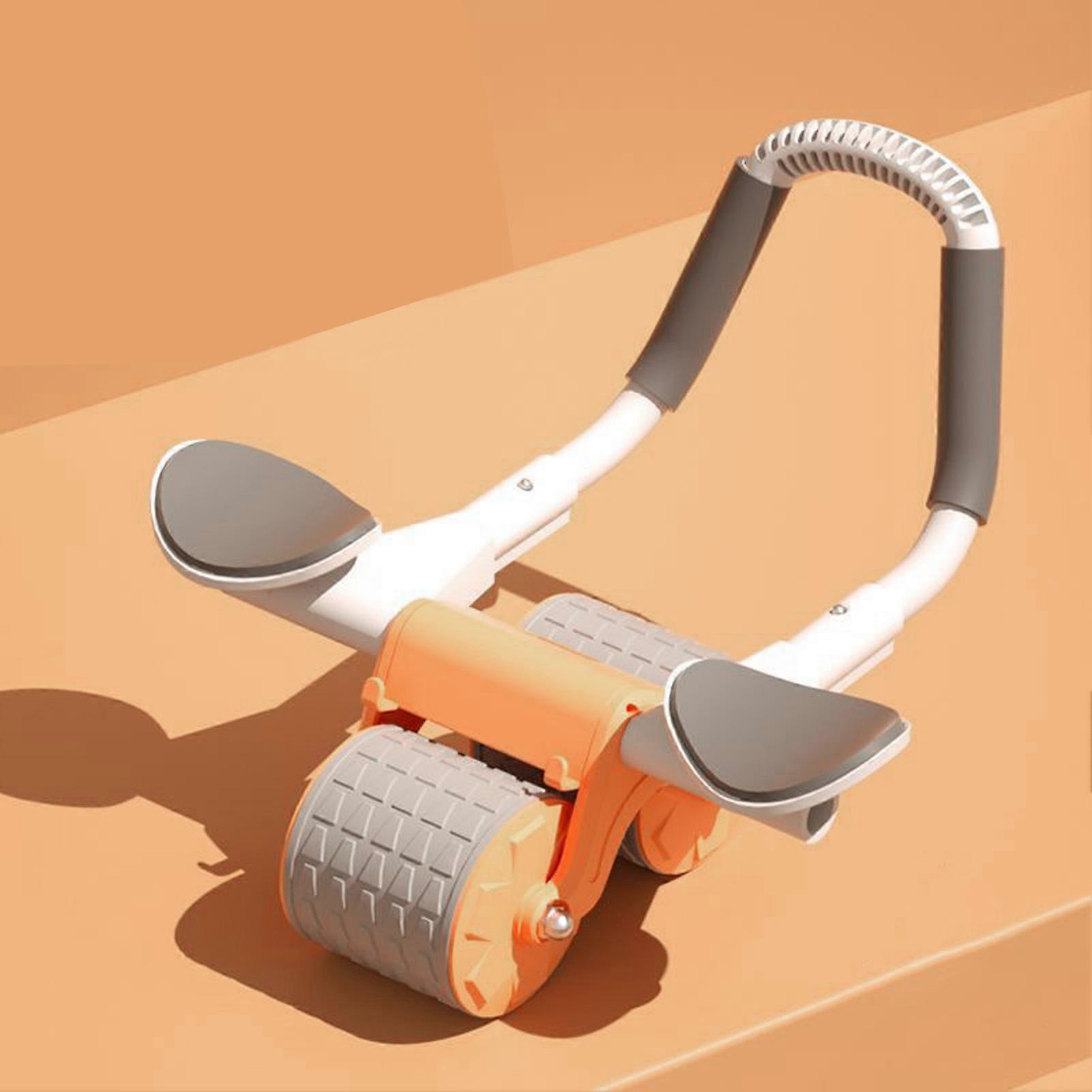 Automatic Rebound Abdominal Wheel Detachable Handle Elbow Support Ab Core Equipment Wheel for Home Orange 