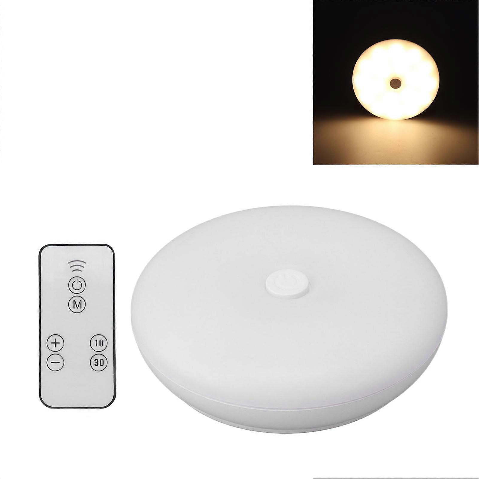 3.7V LED Wall Light LED Puck Lights with Remote Control Wireless Bedside LED Wall Lamp Stick On Lights Warm White 