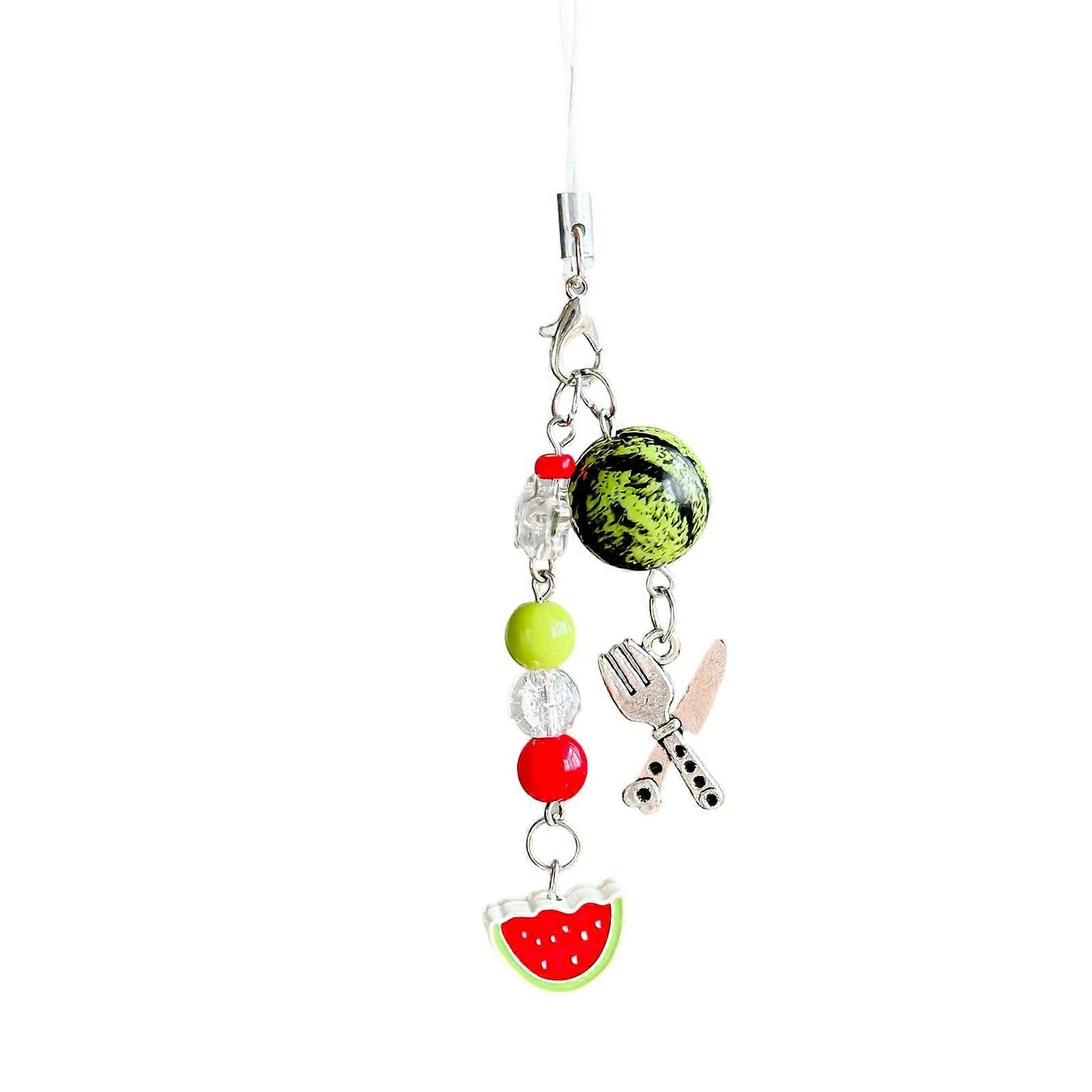 Playful Summer Fruit Keychain Resin Bead Key Holder Allergen Free Decorative Item For Adults And Students Multicolor