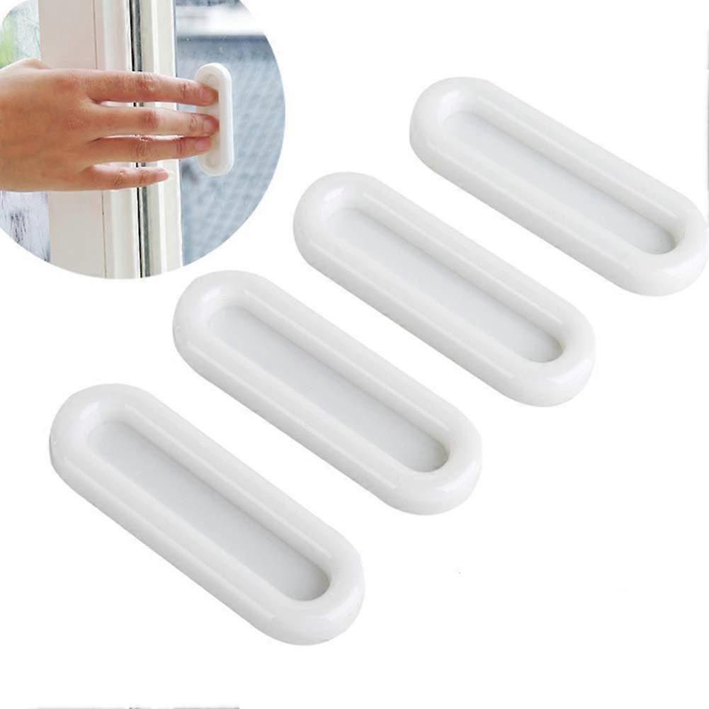 SelfStick Insert Knob 8Piece White Plastic Cabinet Pulls For Doors Drawers Windows Refrigerator MultiUse