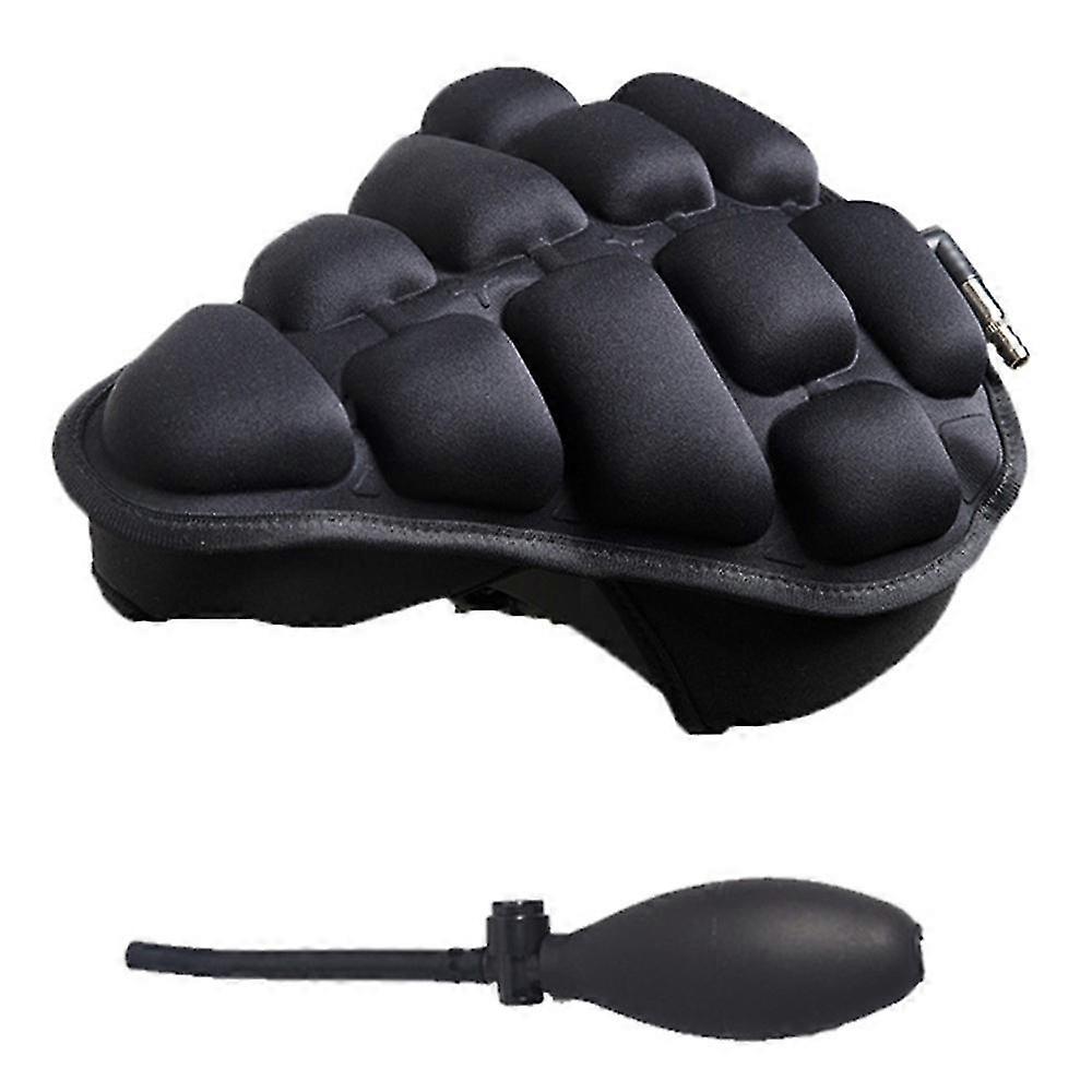 Inflatable bicycle seat cushion for long distance rides