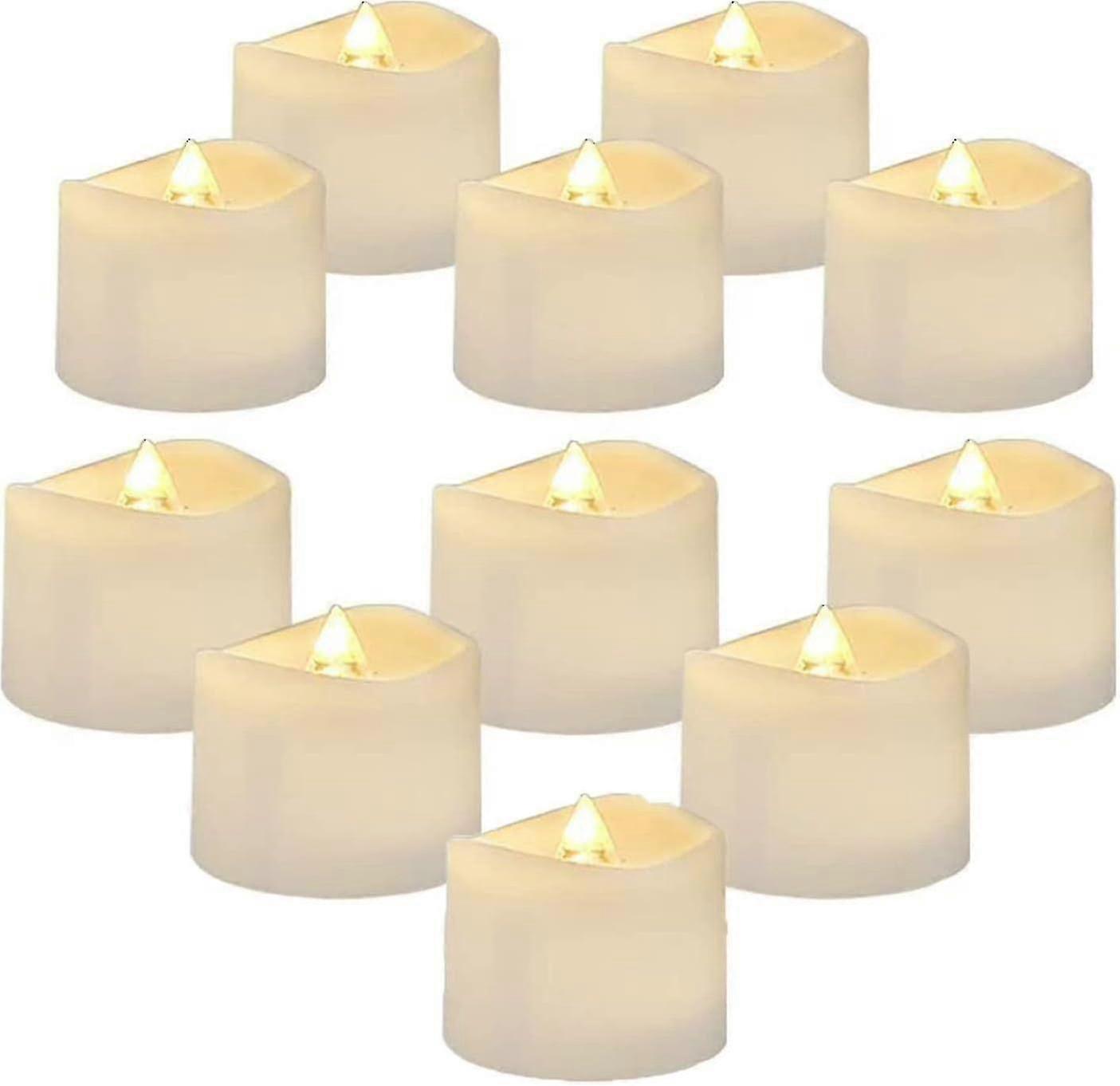 For 12-Pack Flameless LED Tea Light Candles with Timer - 6H On/18H Off, Warm White