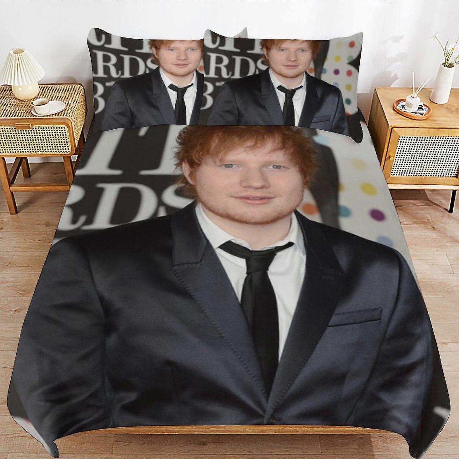 j507 Ed Sheeran Modern Handling Practical Sleep Set Durable Threaded Design Zipper Duvet Cover Sets Essential k507