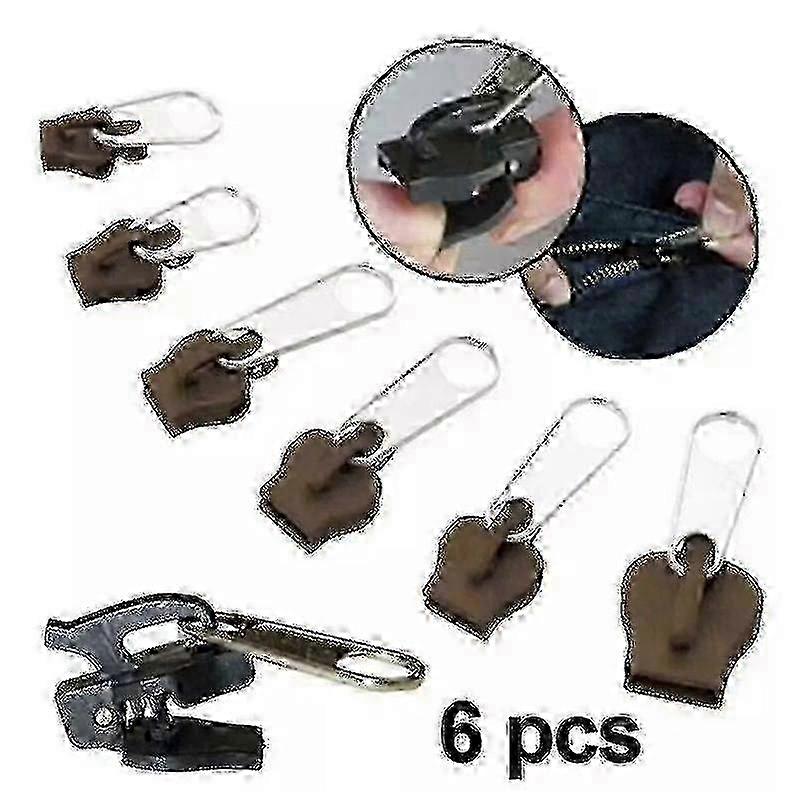 6-pack Fixed Zipper Pullers - Zipper Slider Repair, Instant Zipper Set - Detachable Rescue Replacement Bag