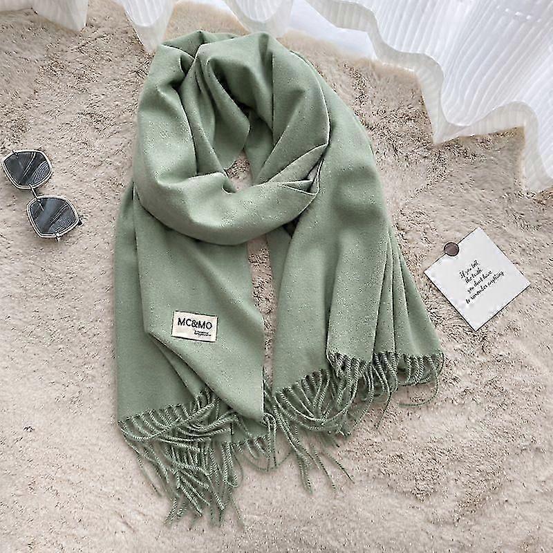 Women's Cozy Solid Shawl - Soft Warm Scarf in Green